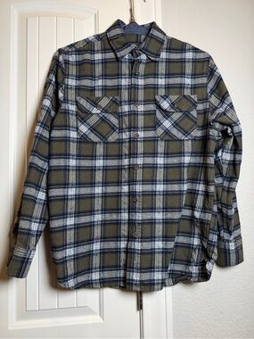 Jachs MFG. Men's Olive & Navy Plaid Button-Down Shirt
